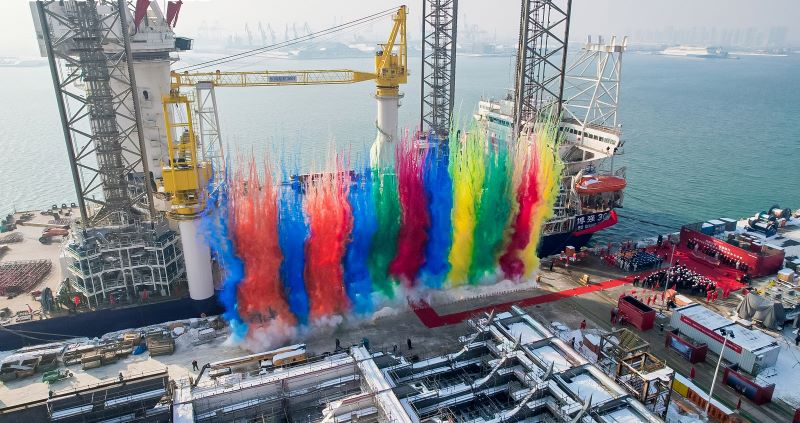 開和爭流勇奮楫，國之重器向深藍|我國最新一代風電安裝船“博強3060”在煙臺交付(圖2)